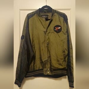 Men's Bomber Jacket with Embroidered Patch